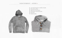 Load image into Gallery viewer, Heather Grey 3 Button Hooded Sweatshirt