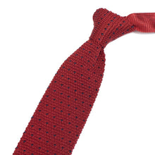 Load image into Gallery viewer, Red &amp; Navy Silk Knit Tie
