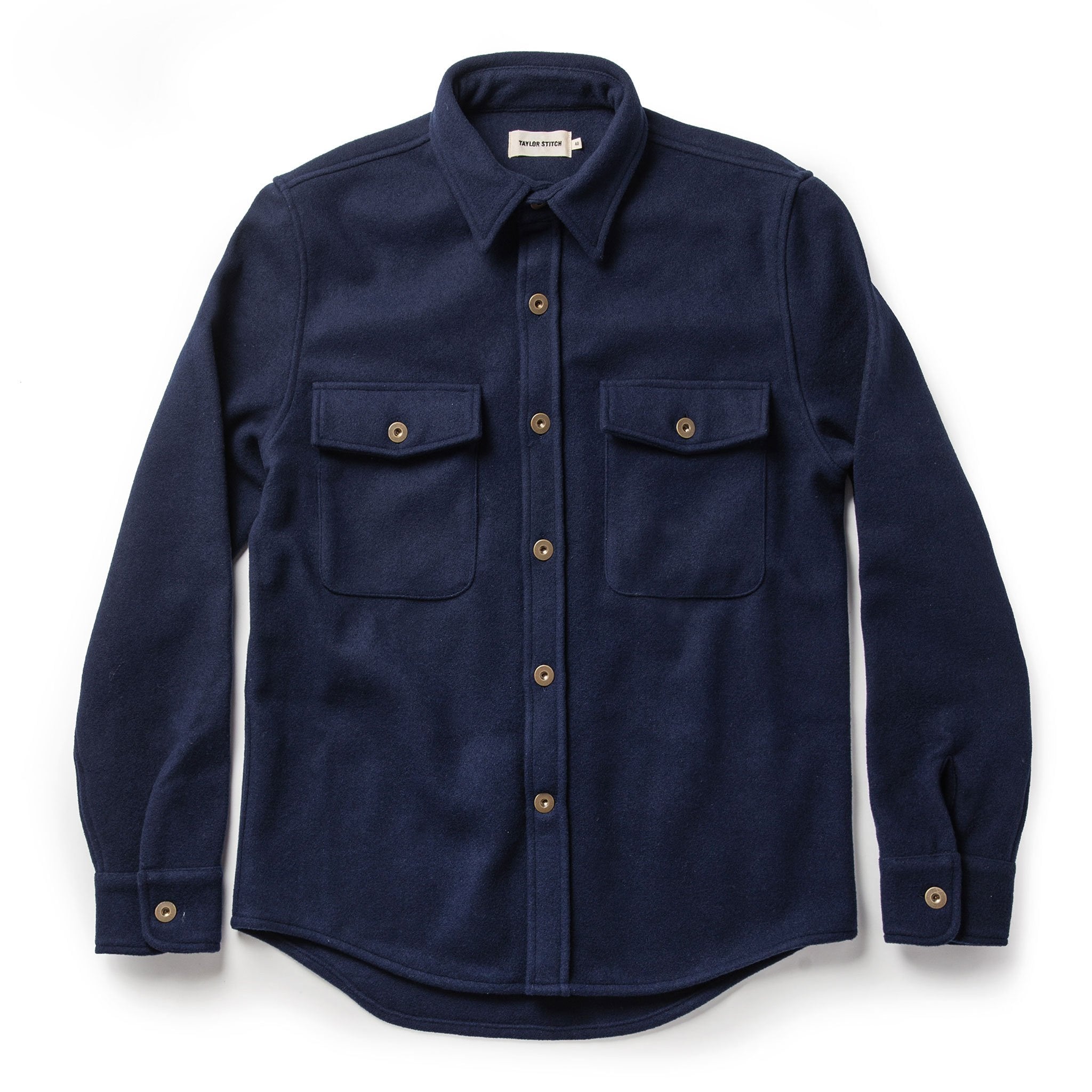 The Explorer Shirt in Navy Boiled Wool – onewheel2f.com display picture 1