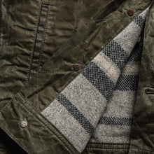 Load image into Gallery viewer, The Lined Long Haul Jacket in Olive Waxed Canvas

