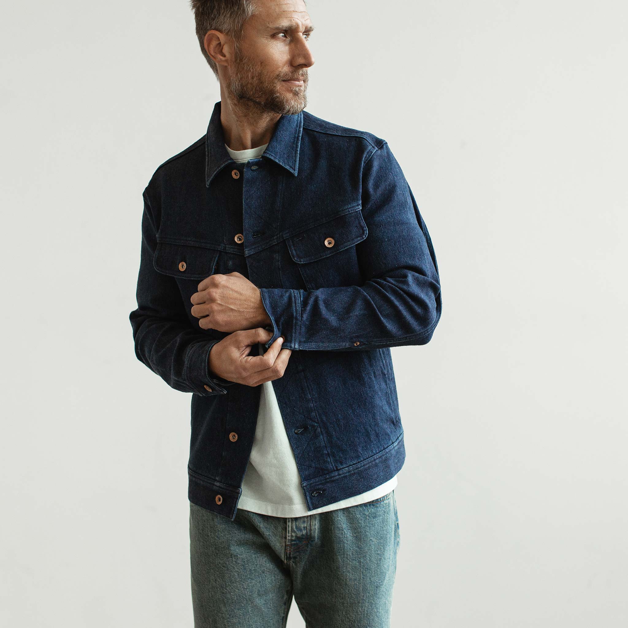 Long haul jacket indigo waffle discount