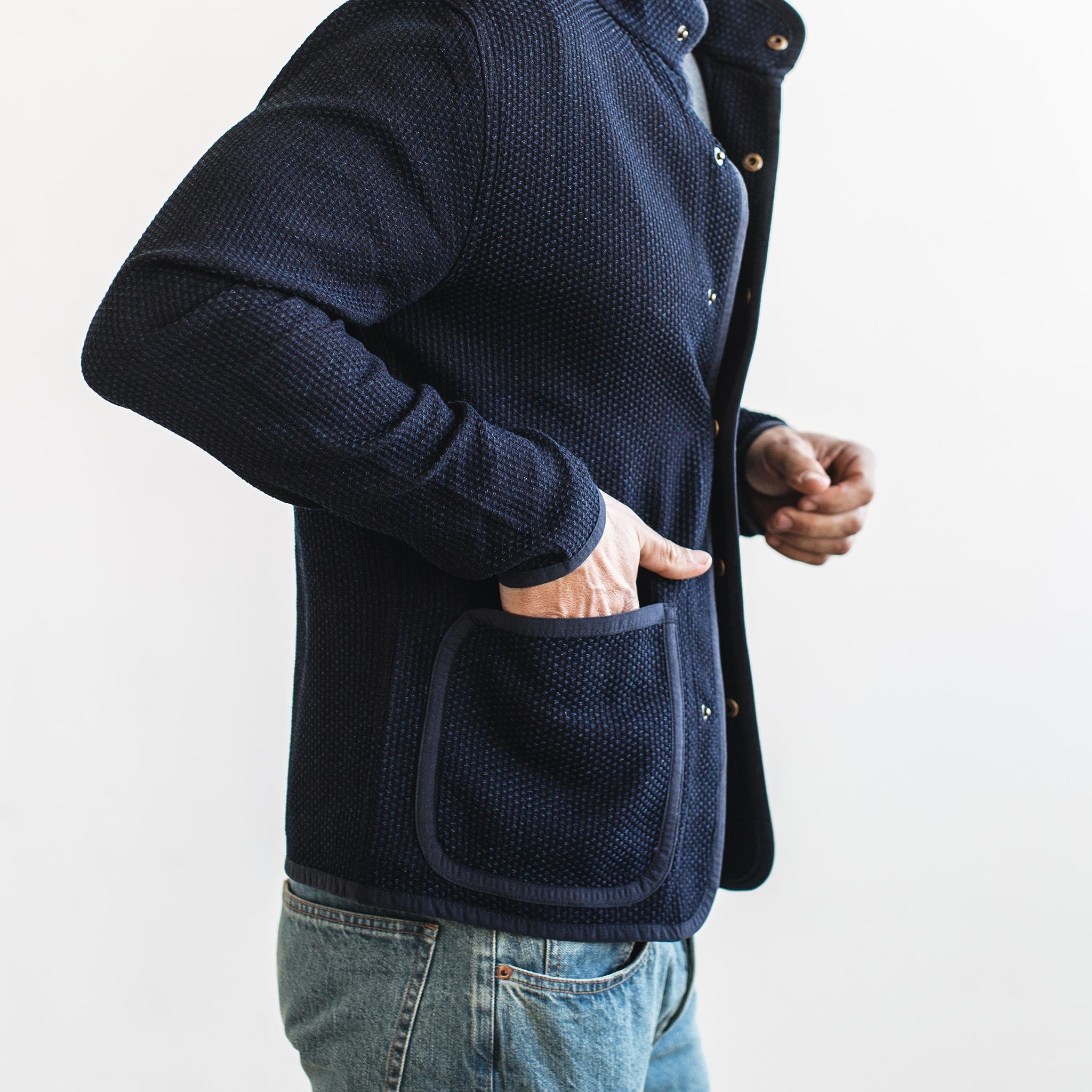 TAYLOR STITCH◇THE PORT JACKET/フリースジャケット/38/ポリエステル/ネイビー/テイラースティッチ｜ジャケット、上着